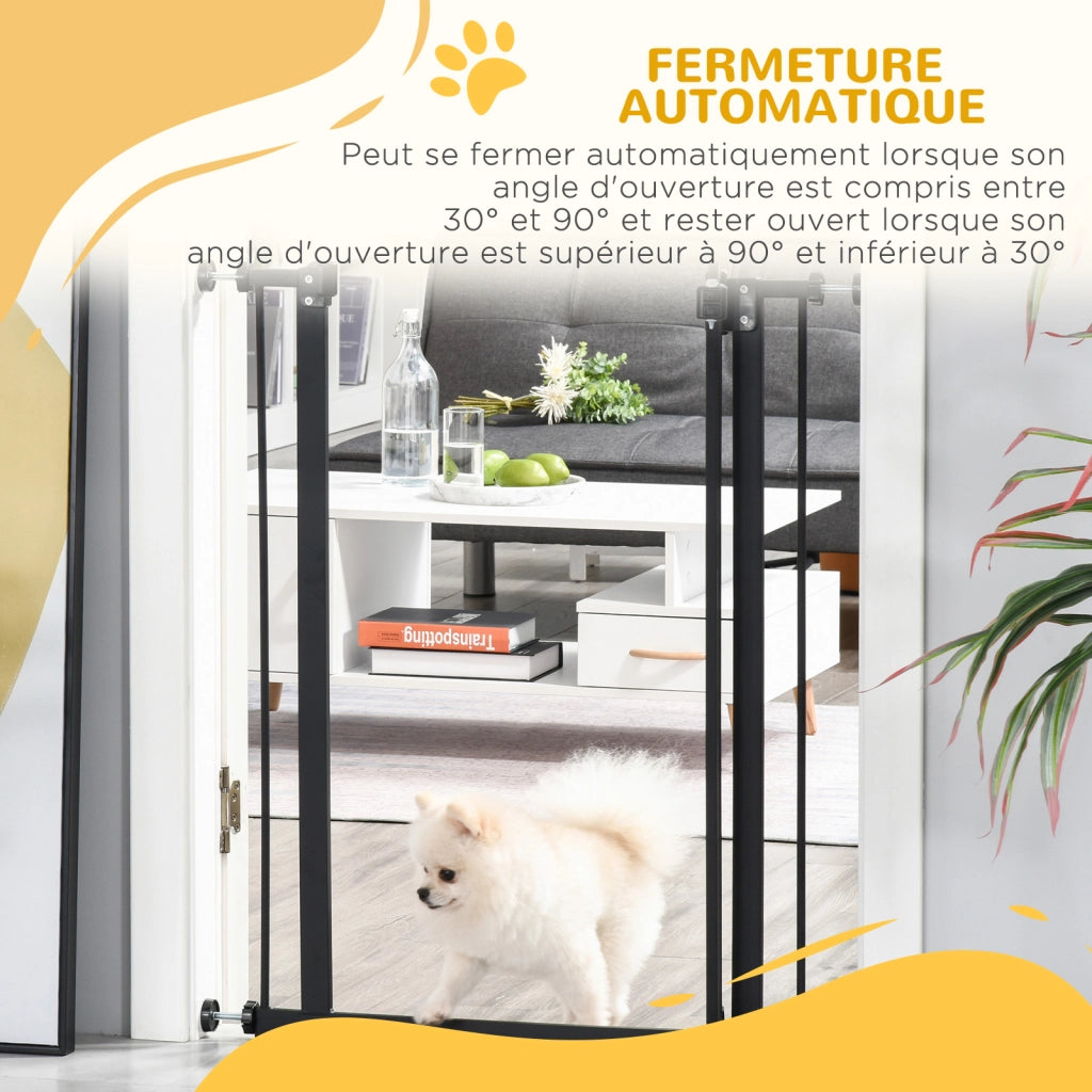 Cancello di Sicurezza Estensibile per Cani ¨C Xylo ¨C 74-80 cm Nero Chiusura Automatica
