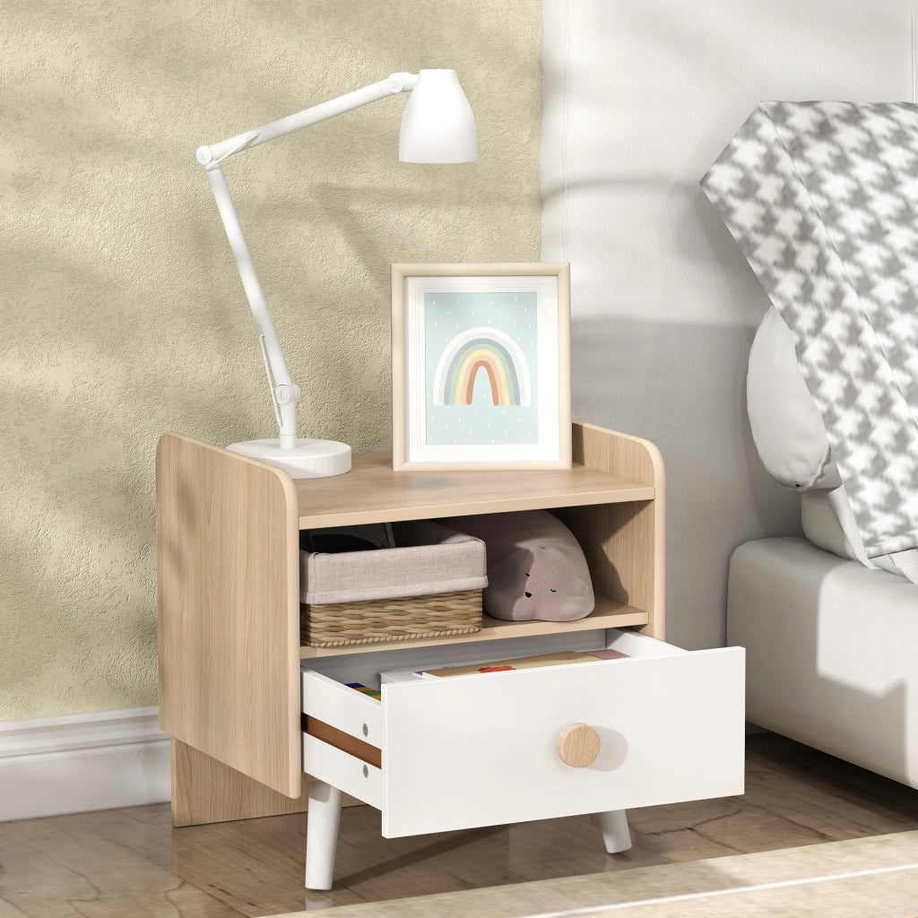 Comodino in Legno di Pino ¨C Zephmum ¨C 40x32.5x40 cm, Bianco