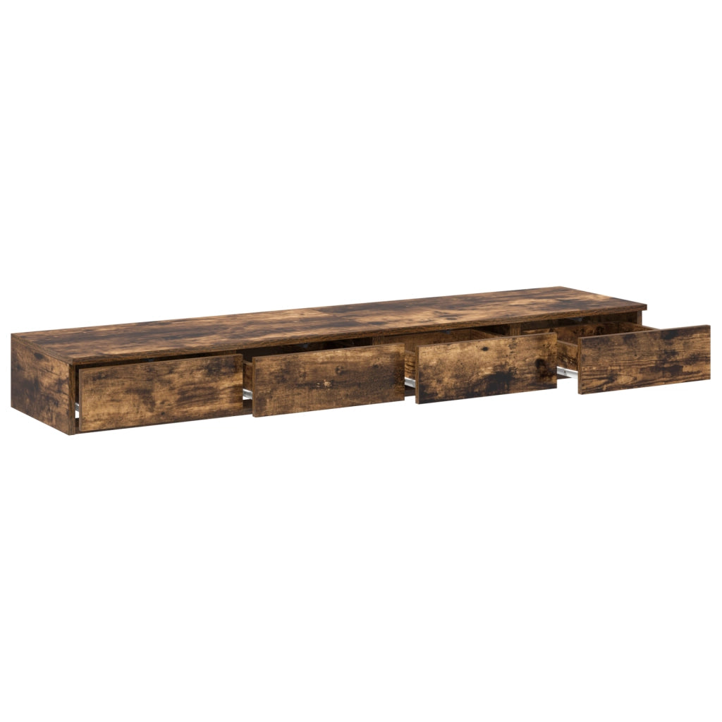 Cassetti  in rovere affumicato 150x36,5x16,5 cm in legno ingegnerizzato