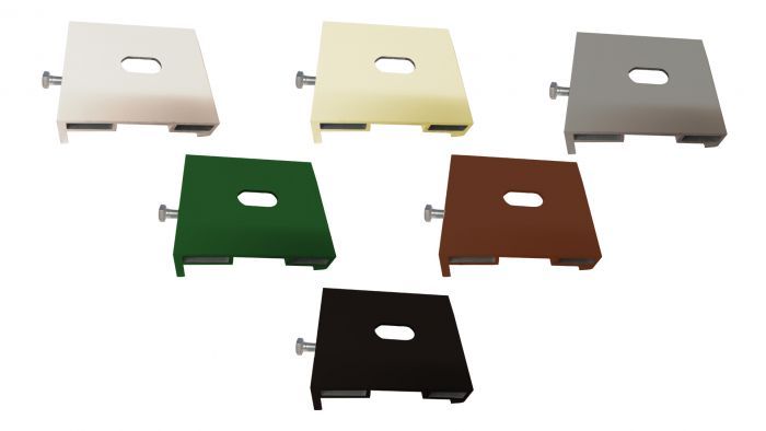 Coppia staffe di ancoraggio tenda da sole 3000 con cassonetto attacco a soffitto - Colore marrone 8017