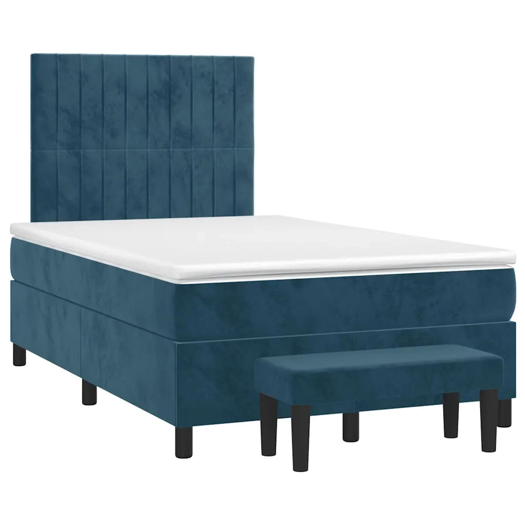 Giroletto a Molle con Materasso Blu Scuro 120x190 cm in Velluto 3270485