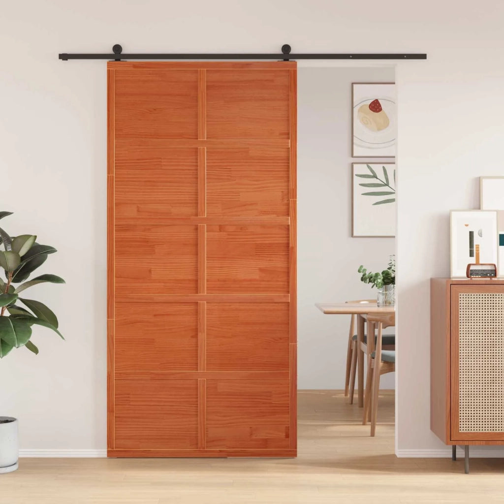 Porta del fienile Marrone cerato 100 x 208 cm