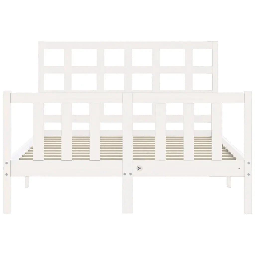 Giroletto senza Materasso-Struttura Letto Bianco 120x200 cm Legno Massello Pino 702176