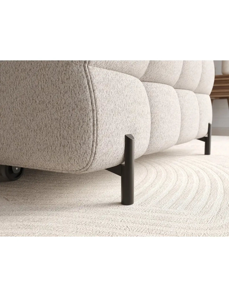 Divano ad angolo destro convertibile Beige dallo stile contemporaneo 285x99x181cm FILTRO