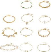 Anelli d'oro unici - set da 10 pezzi per donne, ragazze e adolescenti