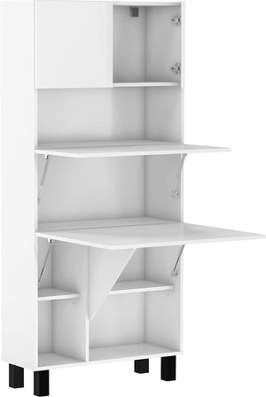 Mobile libreria scrivania richiudibile salvaspazio Bianco Opaco HOMI