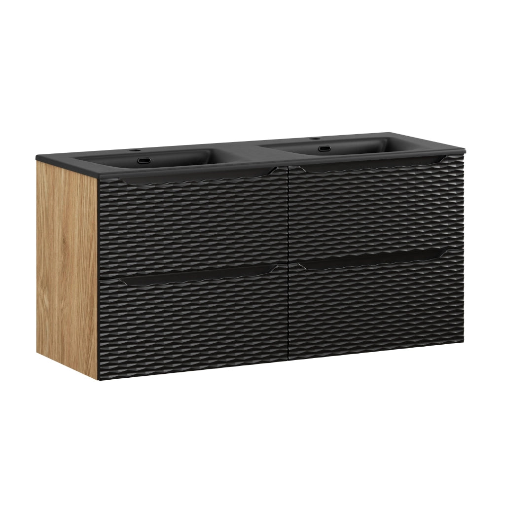 Set mobili bagno 120 cm con lavabo per mobile SKY Ocean Black 120 x 1401 x 46 cm