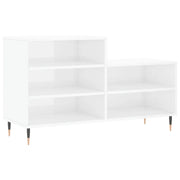 Scarpiera | Mobile per scarpe Bianco Lucido 102x36x60 cm in Legno Multistrato