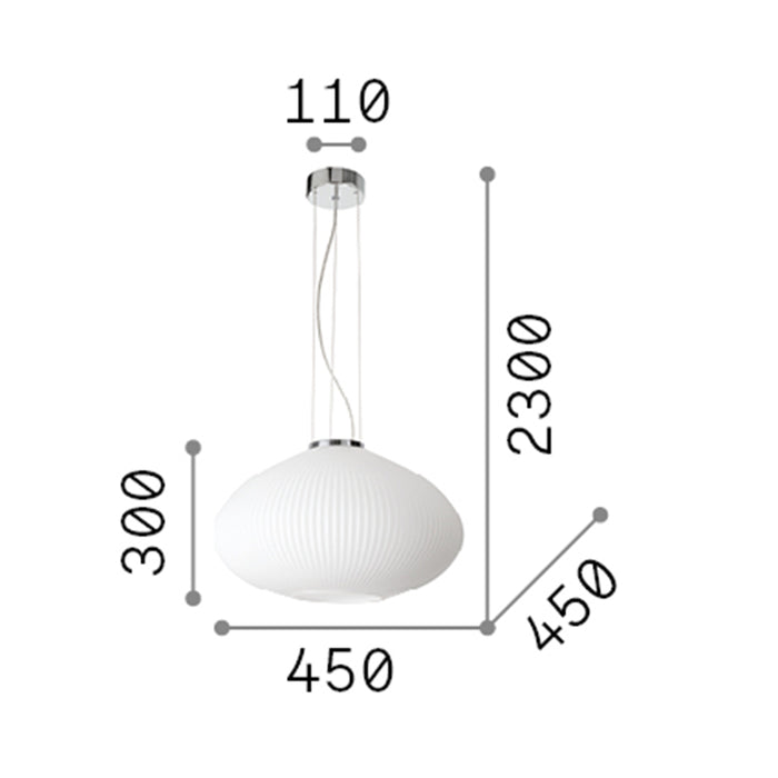 Sospensione Moderna Plisse' Metallo Ottone 1 Luce E27 D45Cm