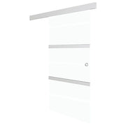 Porta Scorrevole con Fermi in Vetro ESG e Alluminio 90x205 cmcod mxl 127391