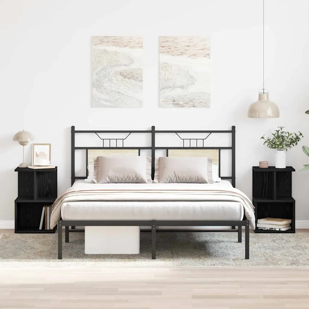 Armadio da Notte 2 pcs Rovere Nero 35 x 35 x 55 cm 862618