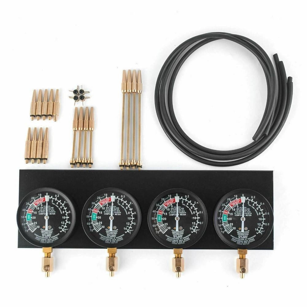 Trade Shop - Set Sincronizzatore Carburatore Misurazione Vuoto Pressione Vacuometro -