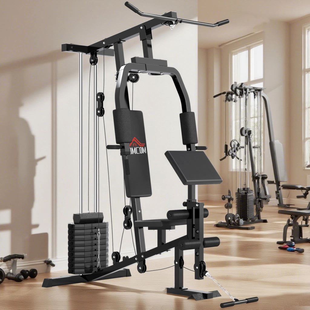 Stazione Fitness Multifunzione con 45kg Pesi ¨C Zephmum ¨C Nero