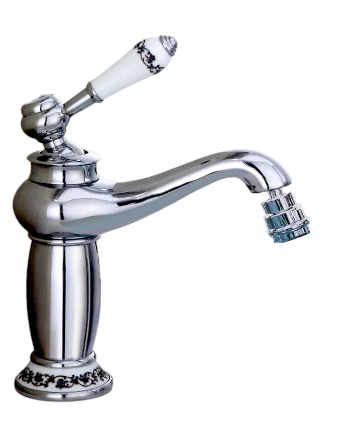 Rubinetto miscelatore per bidet bagno vintage con dettagli in ceramica