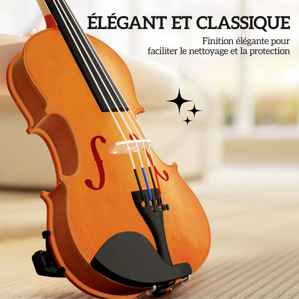 Violino 4/4 per Adulti e Principianti ¨C Zephmum ¨C Legno Massello Marrone 60x21 cm con Custodia
