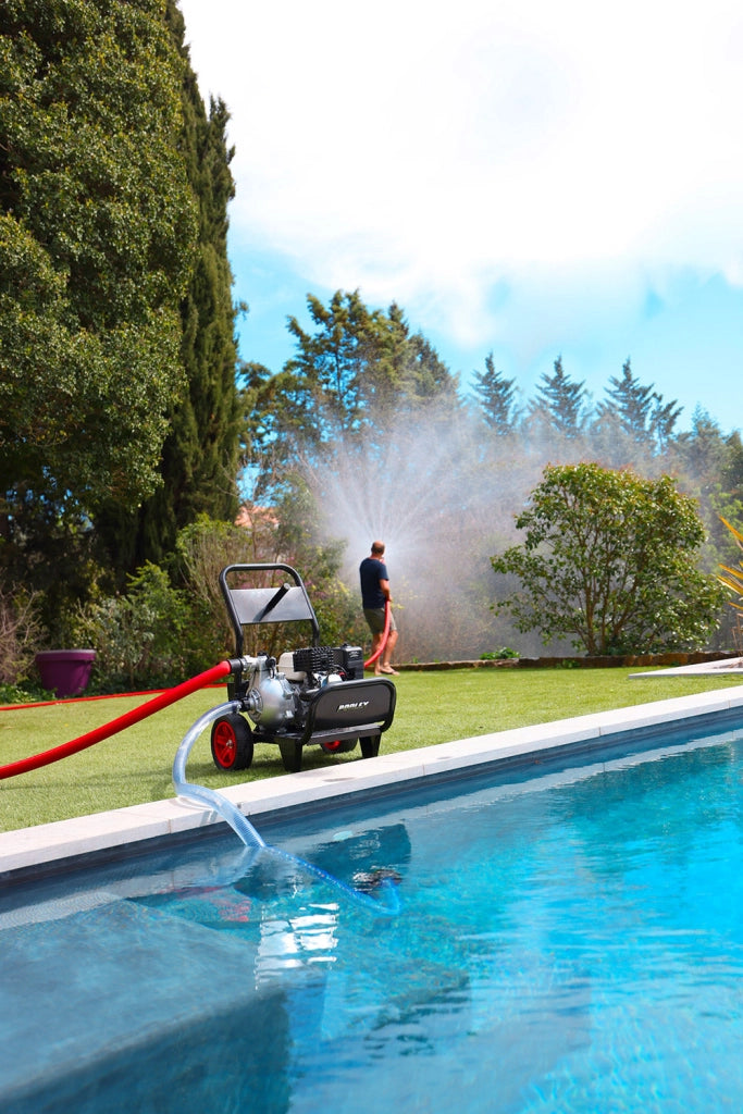 Motopompa Antincendio a Scoppio 4T Tubo 25m con Aspiratore Acqua e Carrello Pool Sam