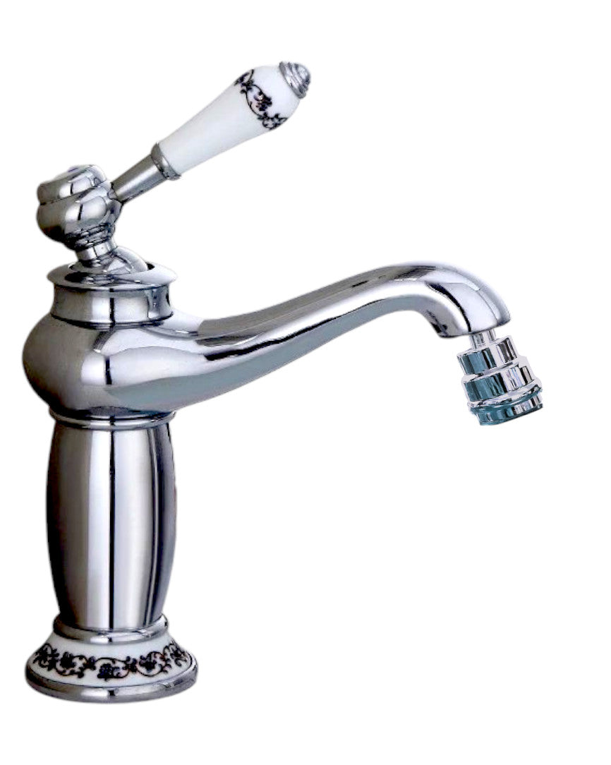 Rubinetto miscelatore per bidet bagno vintage con dettagli in ceramica
