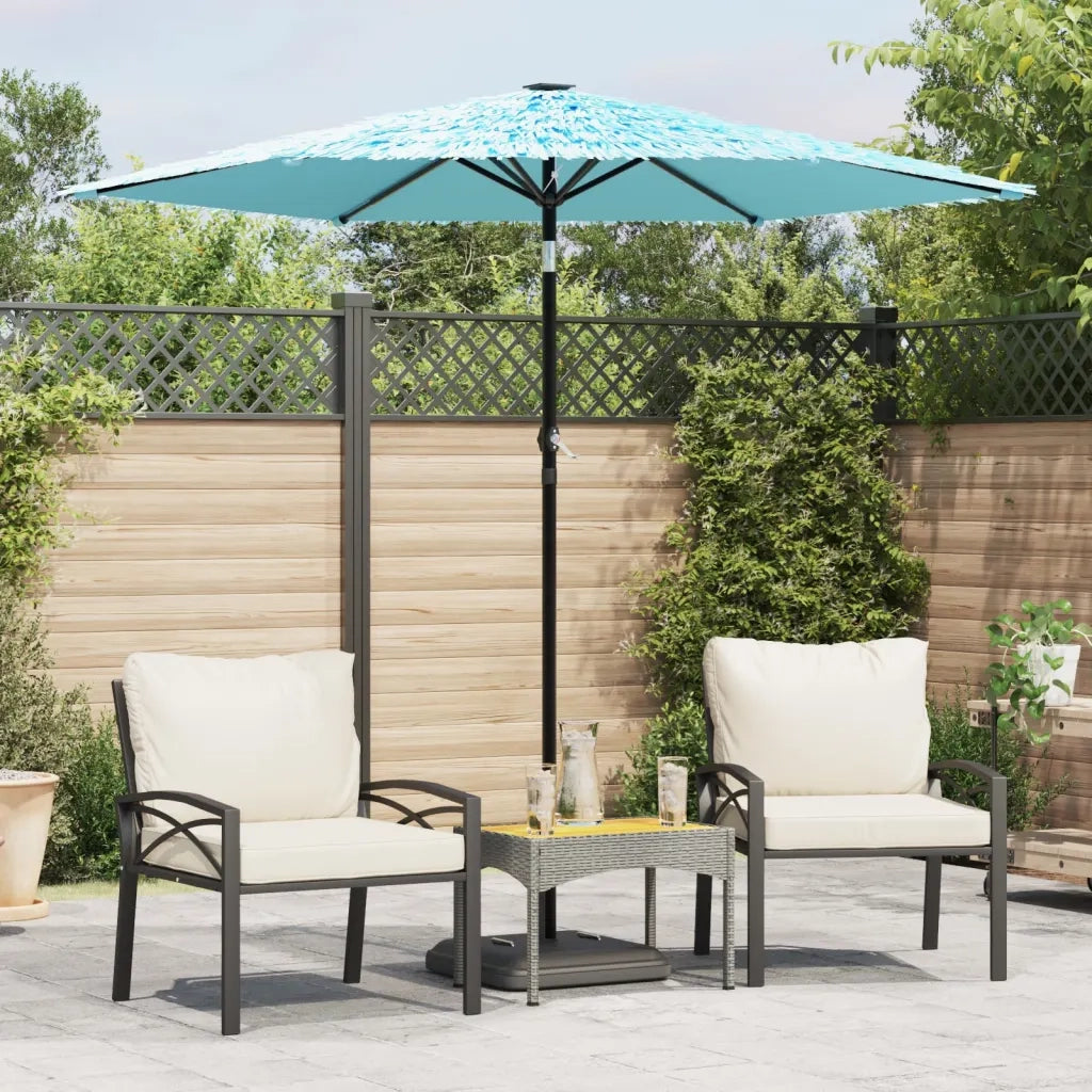 Ombrellone Giardino-Ombrello da Balcone con Palo in Acciaio Blu 223x223x213 cm