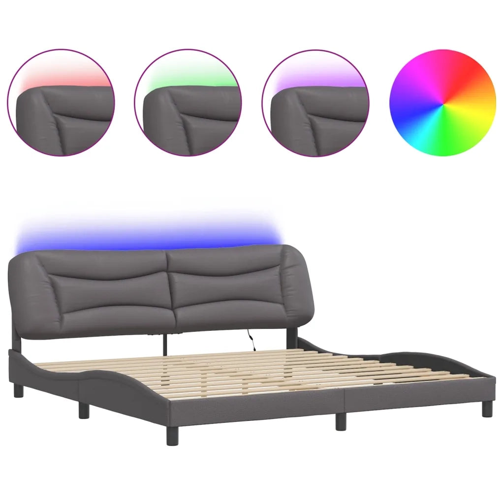 Giroletto con LED senza Materasso Hvar Grigio 200x200 cm 3213958
