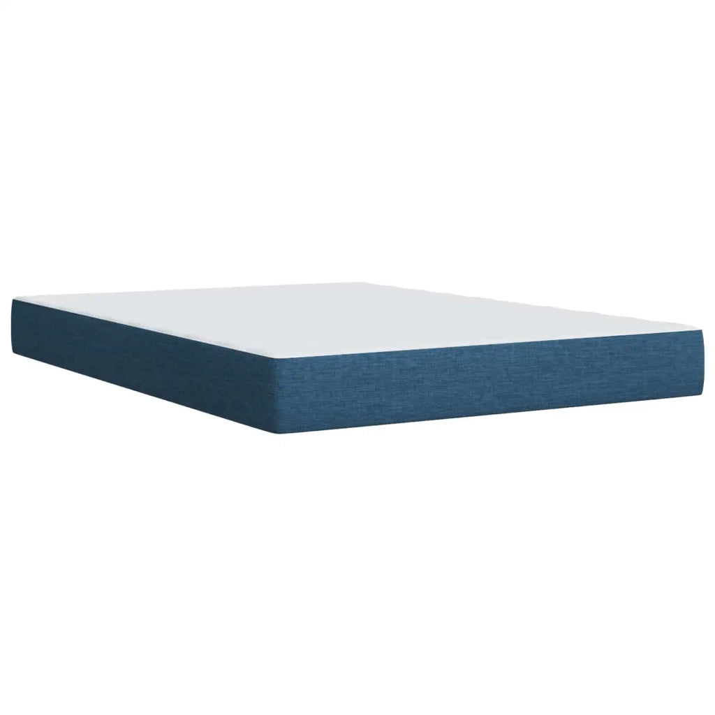 Letto Ottomano con Materasso e LED Blu 140 x 190 cm Tessuto 3456911
