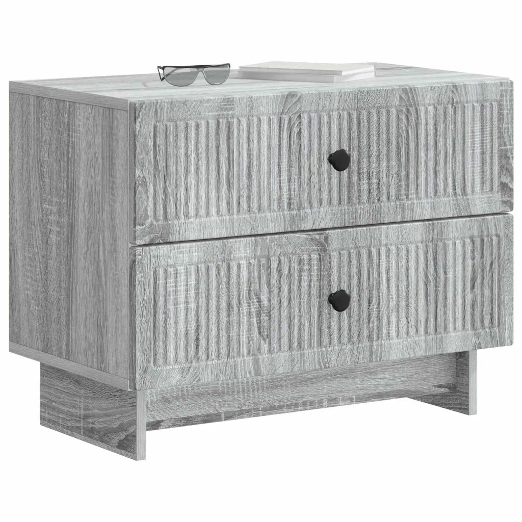 Armadio da Notte con cassetto Grigio Sonoma 62 x 34,5 x 47,5 cm
