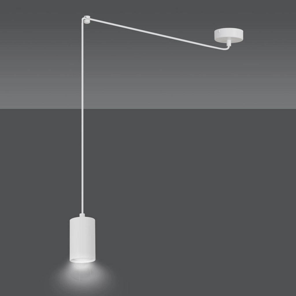 Lampada a sospensione TRAKER in acciaio bianco opaco