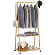 Armadio con appendiabiti e ripiani ¨C zephmum ¨C 84,5x43,5x158 cm Natural