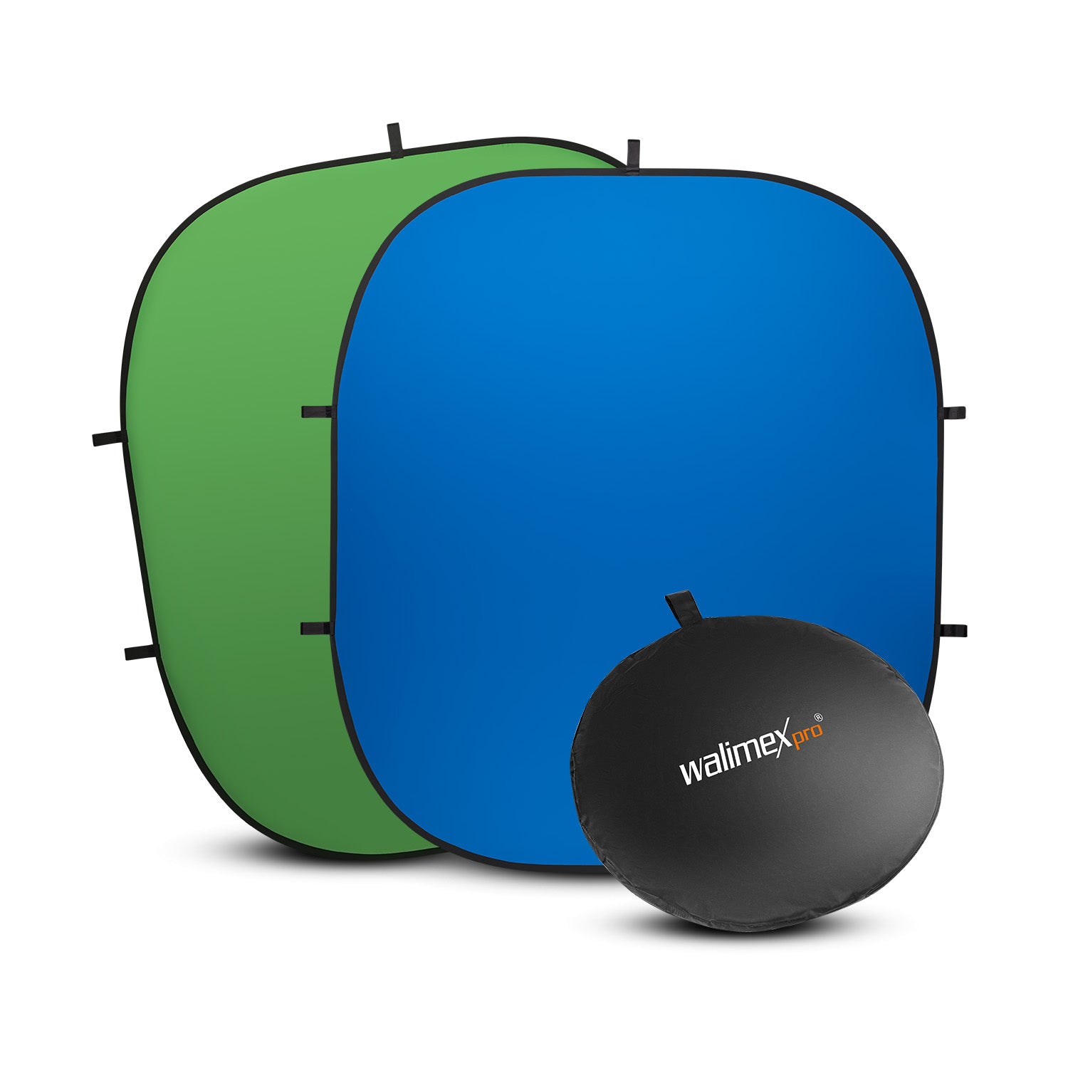 Fondale fotografico pieghevole 2 in 1 grigio/blu 200 x 230 cm, sfondo per foto e video con borsa da trasporto