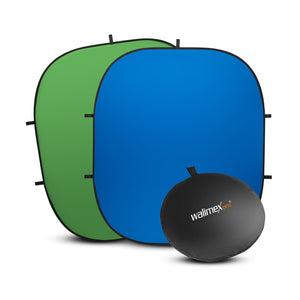 Fondale fotografico pieghevole 2 in 1 grigio/blu 200 x 230 cm, sfondo per foto e video con borsa da trasporto