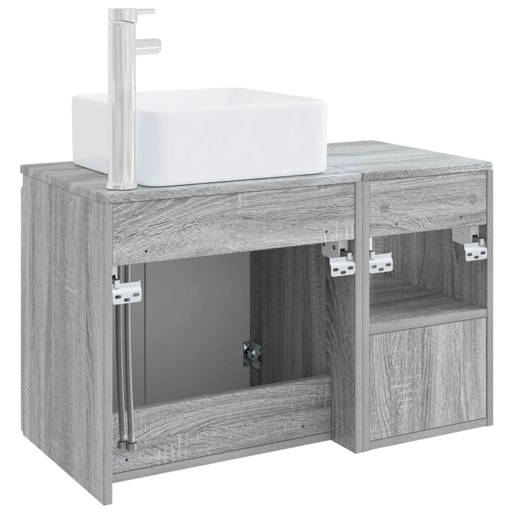 Set di mobili per il bagno 2 pz Sonoma grigio 3404070