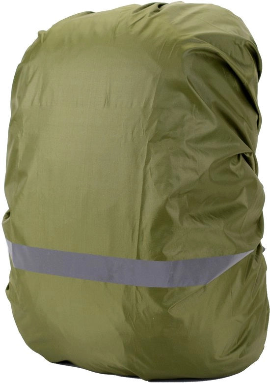 Impermeabile per zaini, acqua e vento resistente, strisce riflettenti, protezione zaino, impermeabile, 1 pezzo, copertura riflettente, Adatto per Escursioni all'aperto, Ciclismo, Arrampicata, Campeggio - Verde militare (L, 41-55L)