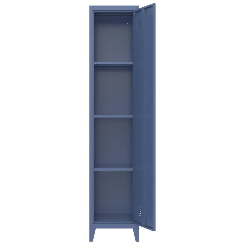 Armadio in metallo 1 anta blu grigio MAEVA