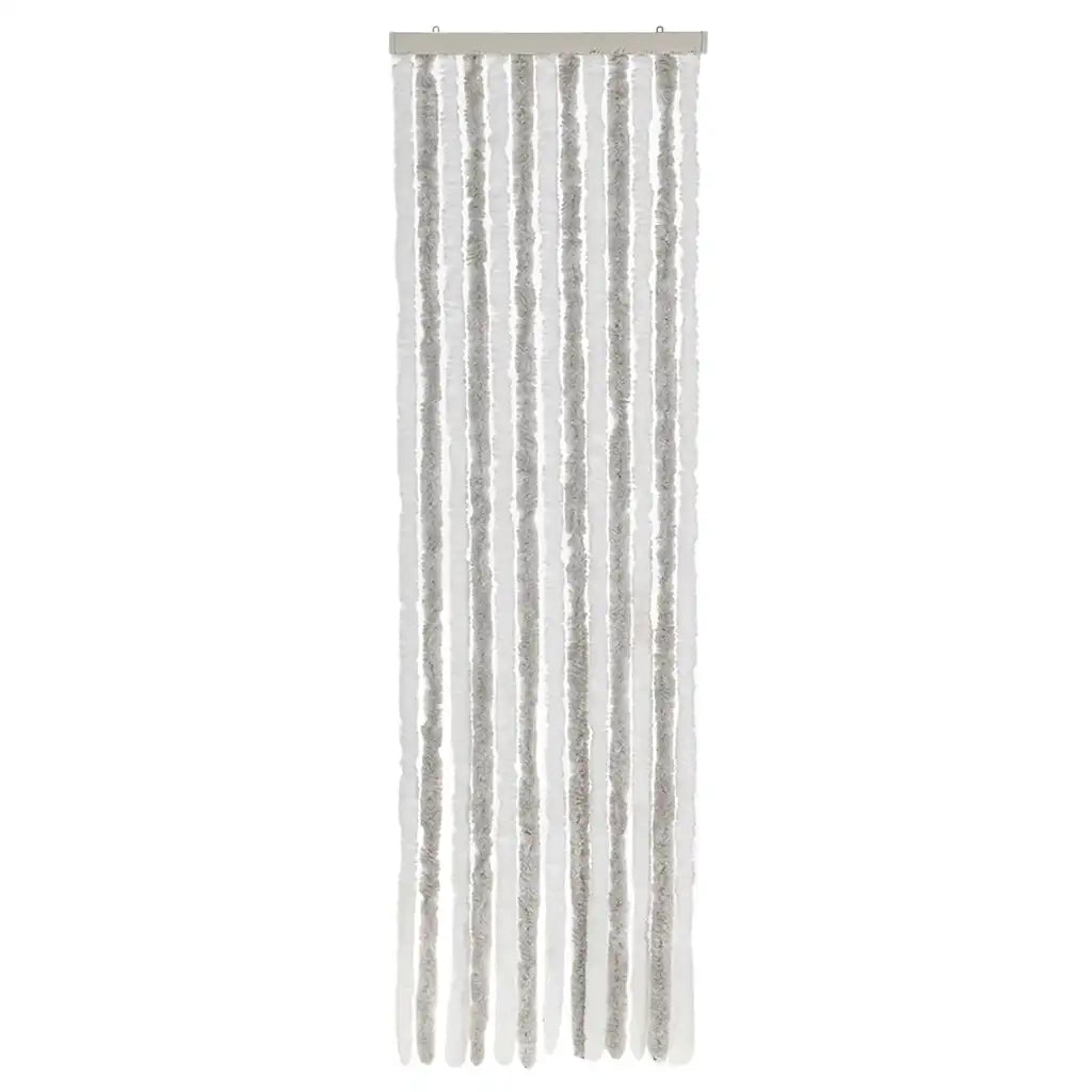 Tenda Antimosche Grigio Chiaro e Bianco 56x185 cm in Ciniglia CFW5932603