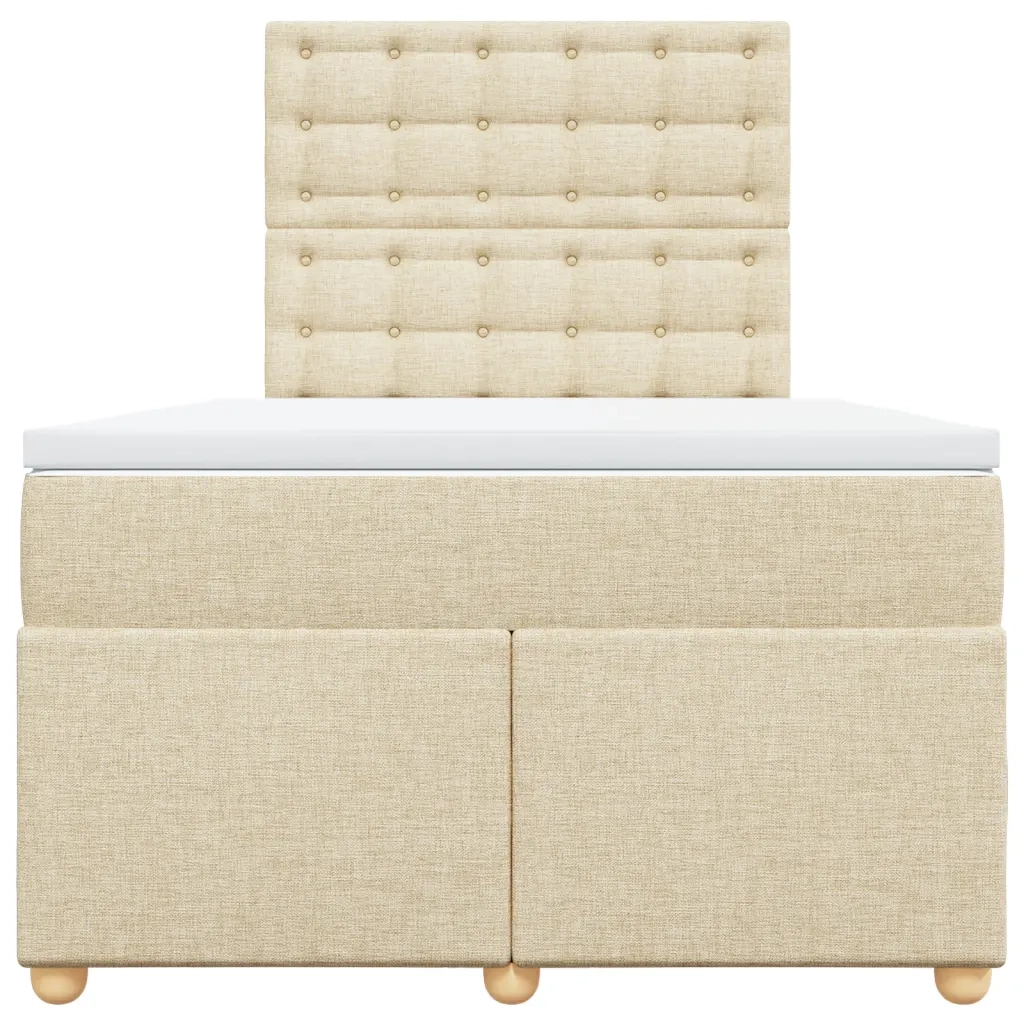 Giroletto a Molle con Materasso Crema 120x190 cm in Tessuto