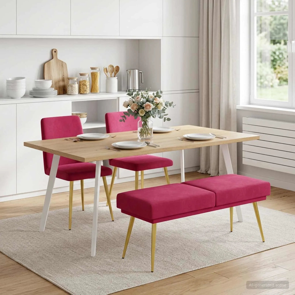 Panchina a doppio strato Rosso Vino 120 x 45 x 46 cm Velluto 42038590