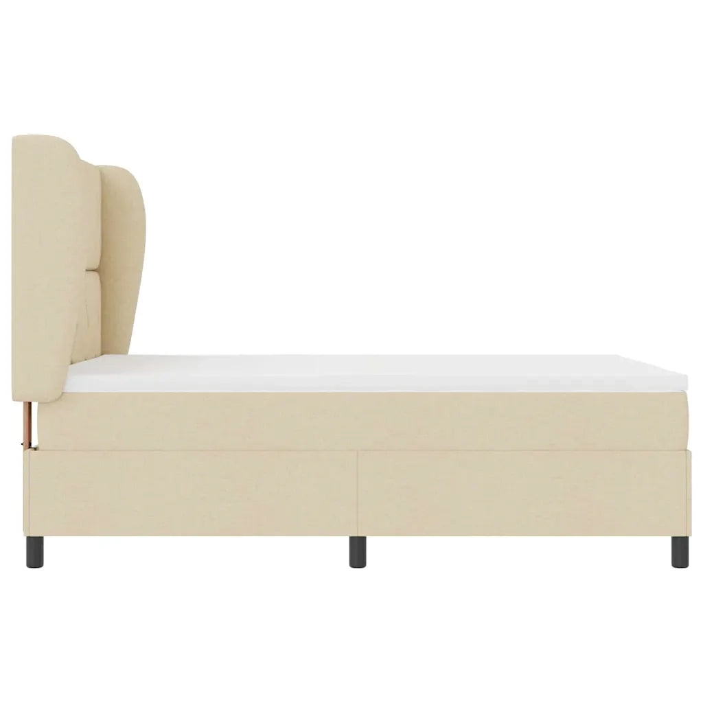 Letto a molle con materasso Crema 160 x 200 cm Tessuto 3340639