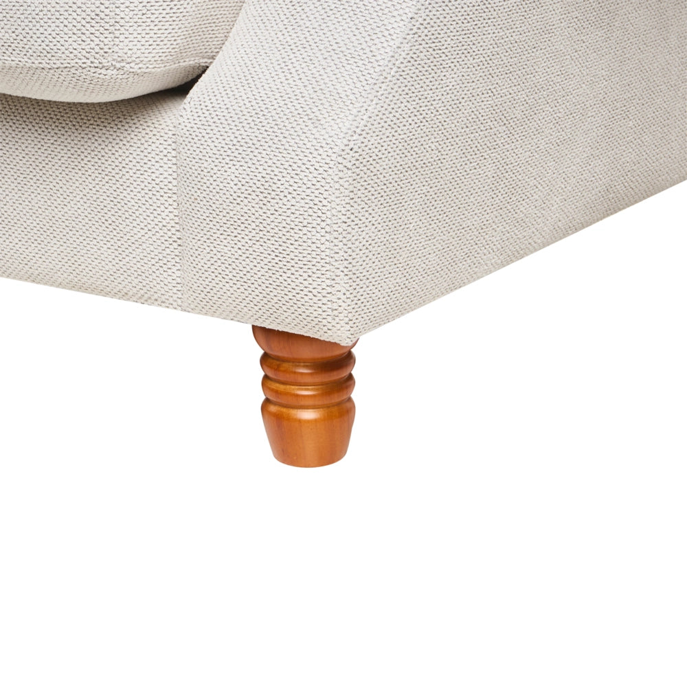 Divano con 6 cuscini Rivestimento in tessuto bianco sporco Gambe in legno chiaro 2 posti