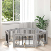 Cancello per cani con supporti 6 pcs Grigio Sonoma 100 x 60 cm 892124