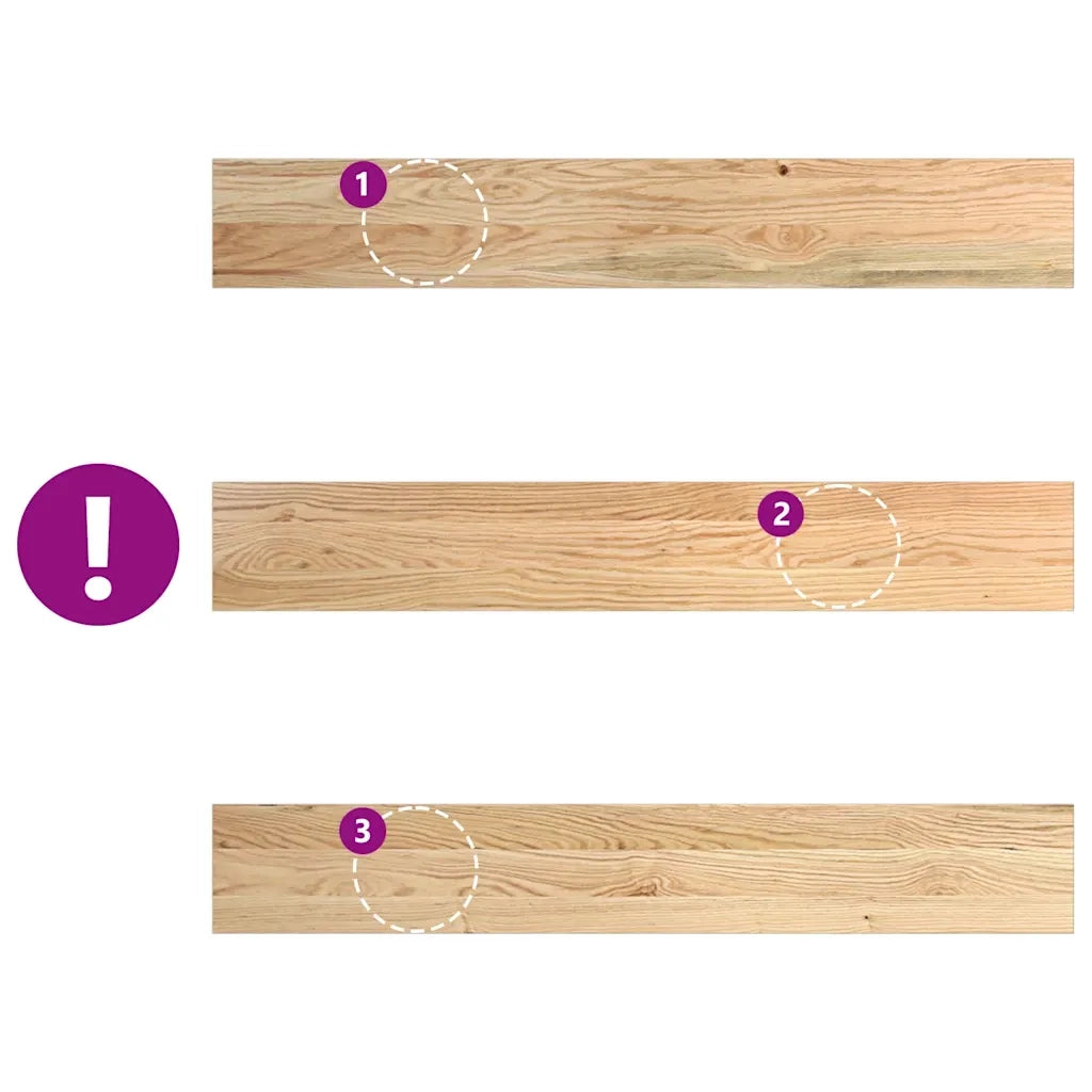 Davanzali 2 pz Non Trattati 100x15x2cm Legno Massello di Rovere