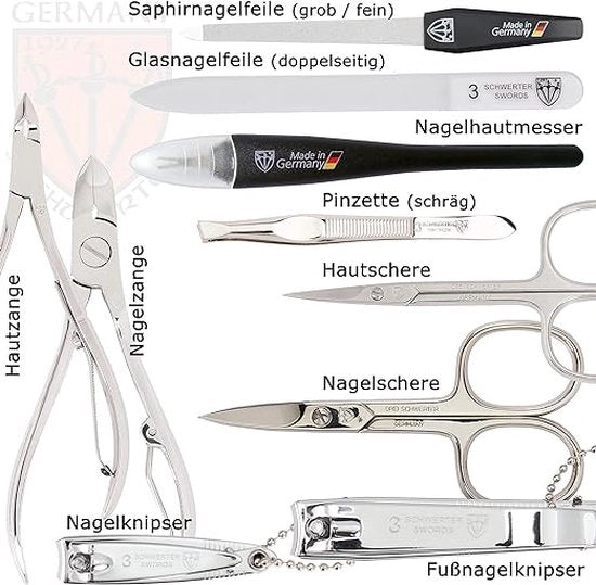 Set di manicure - Strumenti di cura ciglia occhiello in acciaio inossidabile 11