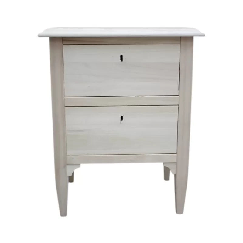 comodino classico 2 cassetti legno grezzo 51x37x65 (810) - Mobili 2G
