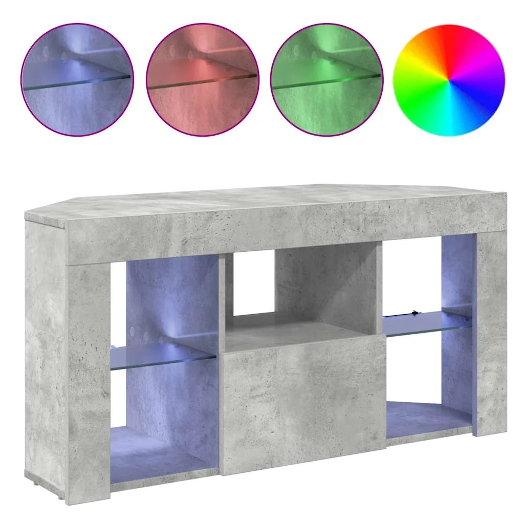 Mobile TV LED Angolare Grigio cemento 100 x 40 x 50 cm 889798