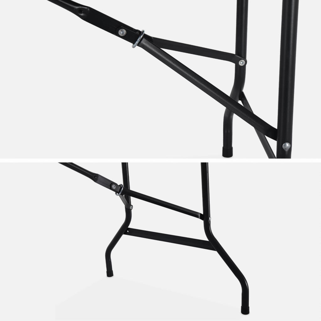 Set di 2 tavoli da ricevimento pieghevoli in plastica, grigio scuro