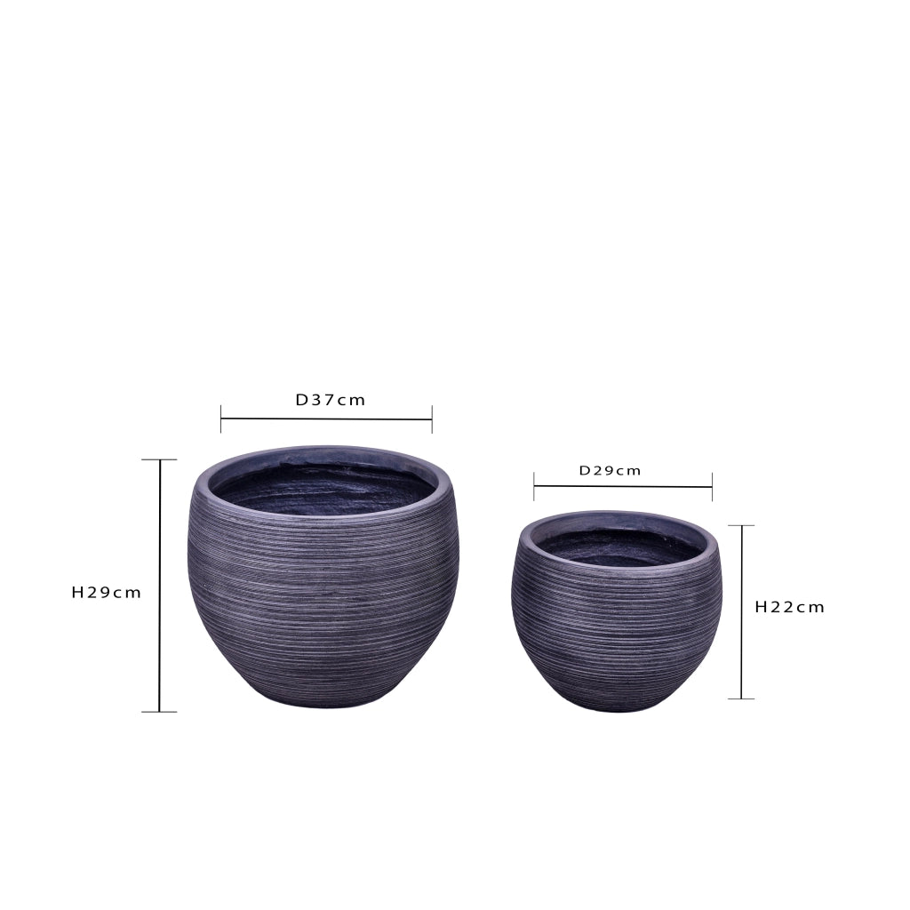 Set 2 Vaso Sfera Stripe Larghezza 37 cm