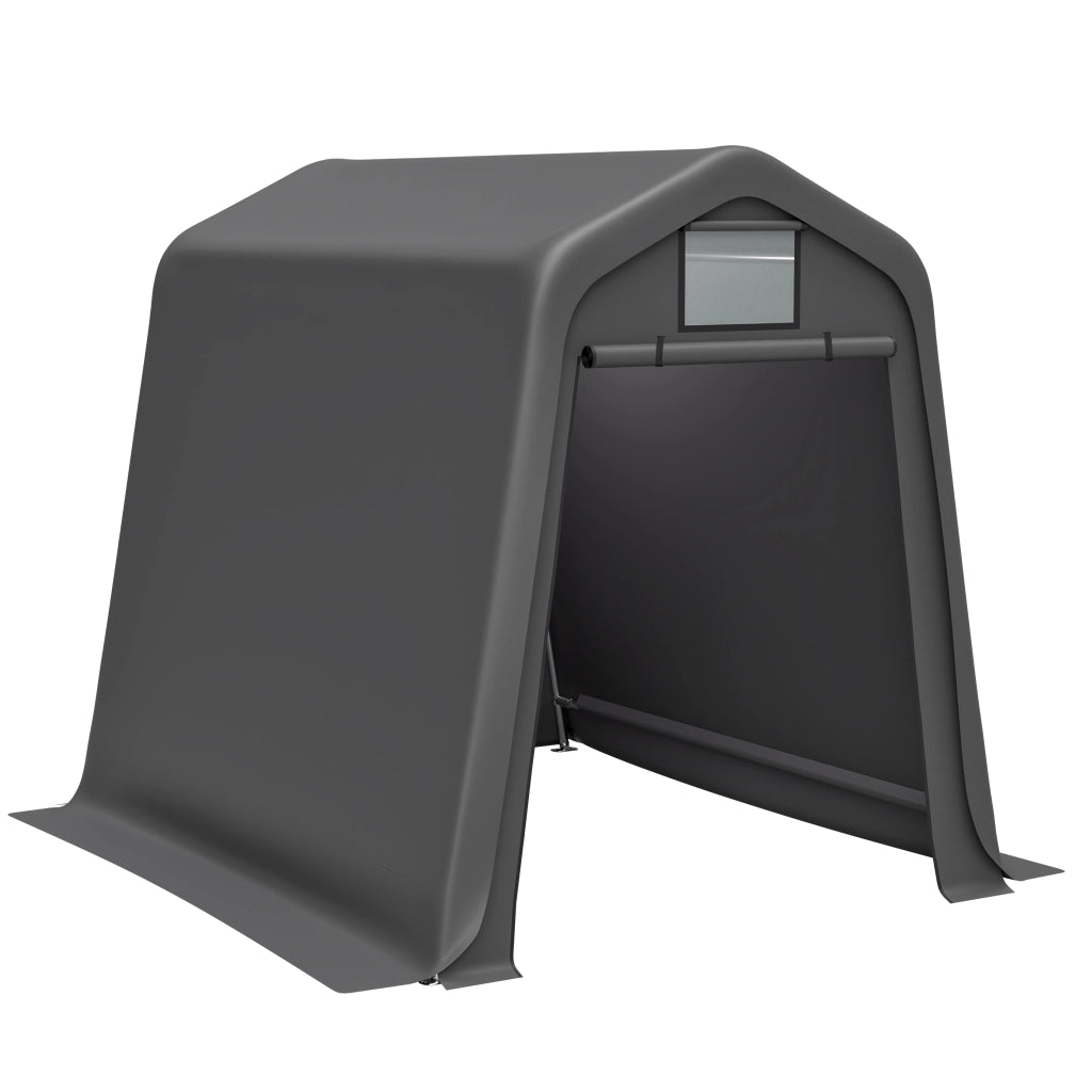 Capanno da Giardino con Teli Avvolgibili e Aerazione; Protezione da Pioggia e UV in PE Grigio 183 x 245 x 217 cm