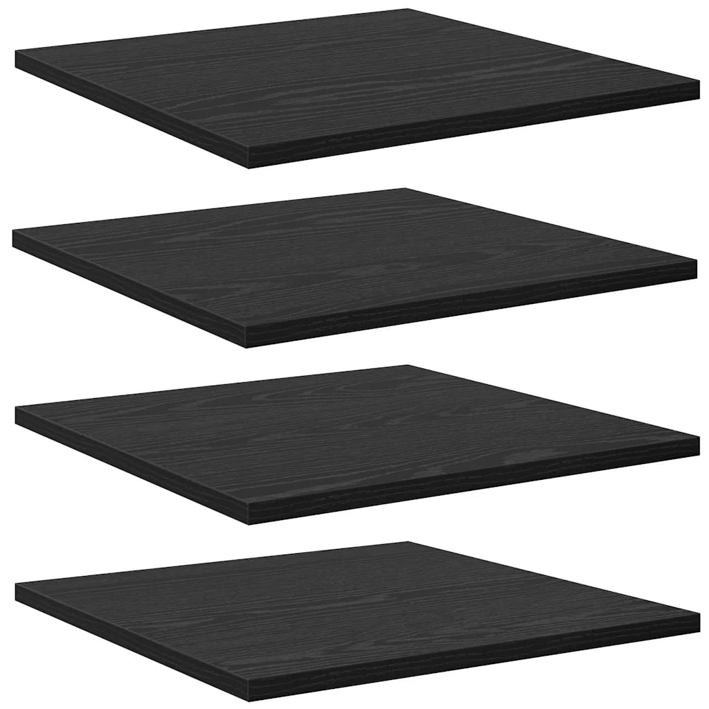 vidaXL Scaffale 4 pcs Nero 40 x 40 x 1.5 cm Legno multistrato