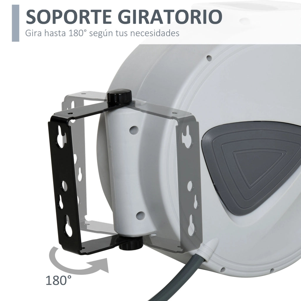 Carrete Manguera Aria Compressa Automatico 15 m ¨C zephmum ¨C Grigio 9.5x15 mm