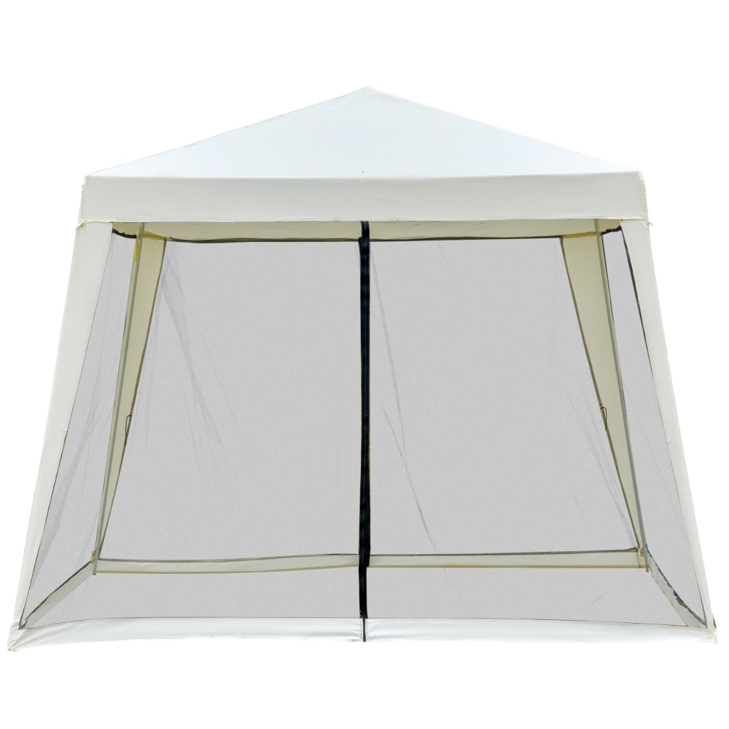 Gazebo da giardino ¨C zephmum ¨C crema 3x3m metallo poliestere