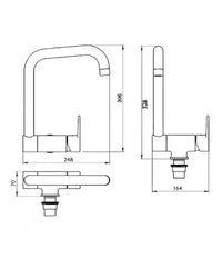 Miscelatore per cucina sottofinestra abbattibile