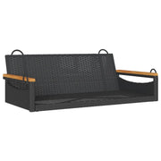 Panca da Giardino | Panchina Dondolo Nera 109x62x40 cm in Polyrattan